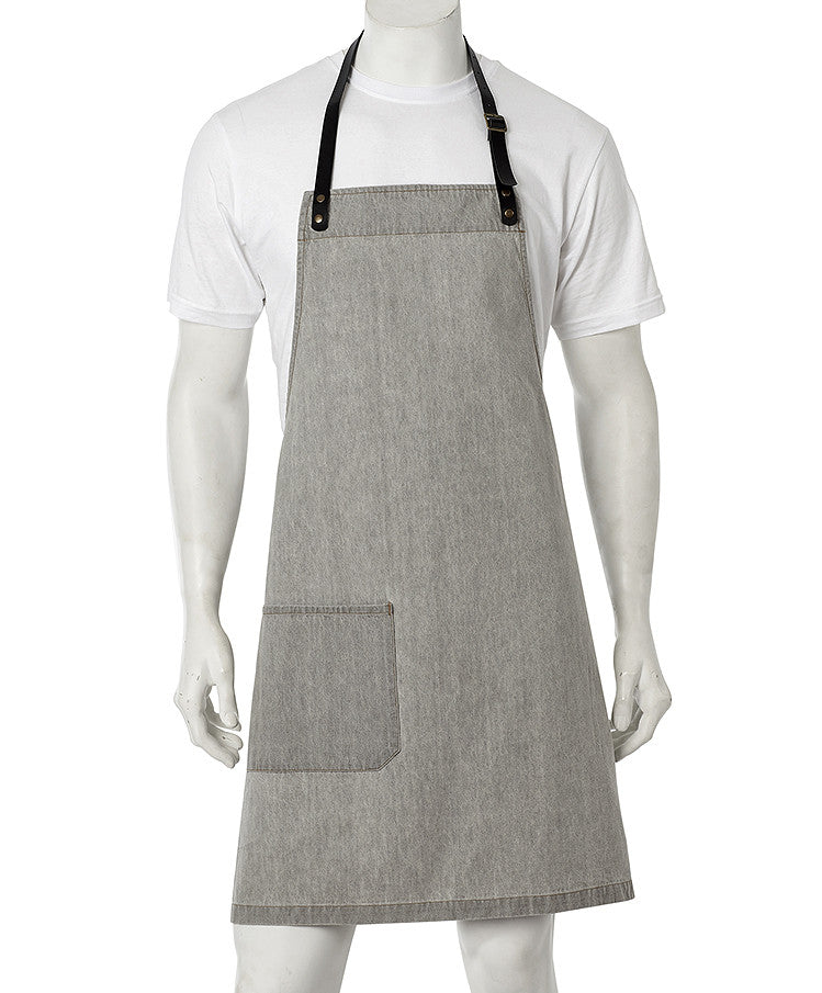 ACTIV EMBROIDERY DESIGNS. UNIFORMS. BYRON DENIM BIB APRON.