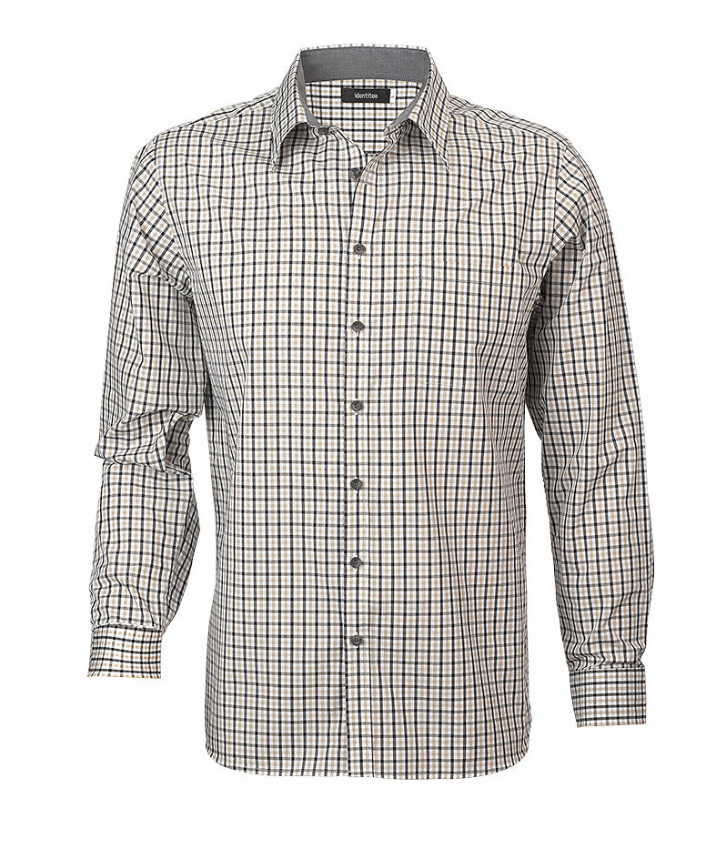 ACTIV EMBROIDERY DESIGNS. UNIFORMS. HUDSON LONG SLEEVE SHIRT. MENS.