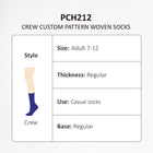 Crew Custom Pattern Woven Socks