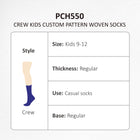 Crew Kids Custom Pattern Woven Socks