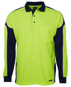 JB WEAR Hi Vis L/S Arm Panel Polo