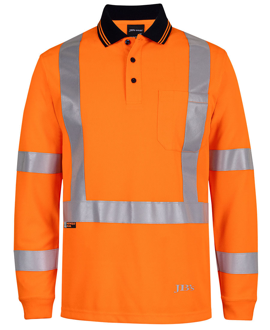 Hi Vis L/S NSW/QLD Rail Biomotion X-Back Polo