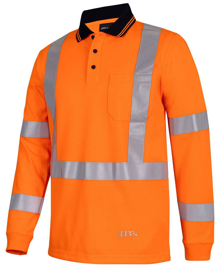Hi Vis L/S NSW/QLD Rail Biomotion X-Back Polo