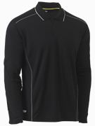 bk6425 Cool Mesh Long Sleeve Polo With Reflective Piping (Mens)