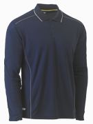 bk6425 Cool Mesh Long Sleeve Polo With Reflective Piping (Mens)