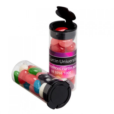 branded Flip Lid Tube filled with Jelly Beans 35g