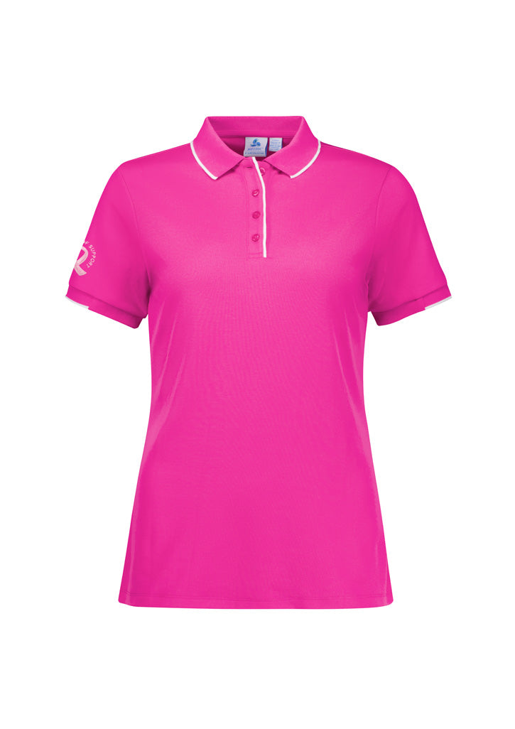 Womens Pink Short Sleeve Polo