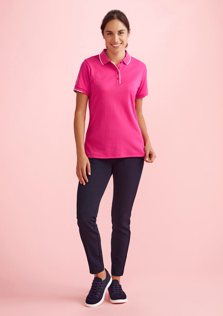 Womens Pink Breast Cancer Foundation Short Sleeve Polo