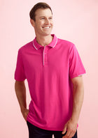 Mens Pink Breast Cancer Foundation Short Sleeve Polo