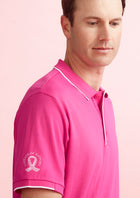 Mens Pink Breast Cancer Foundation Short Sleeve Polo