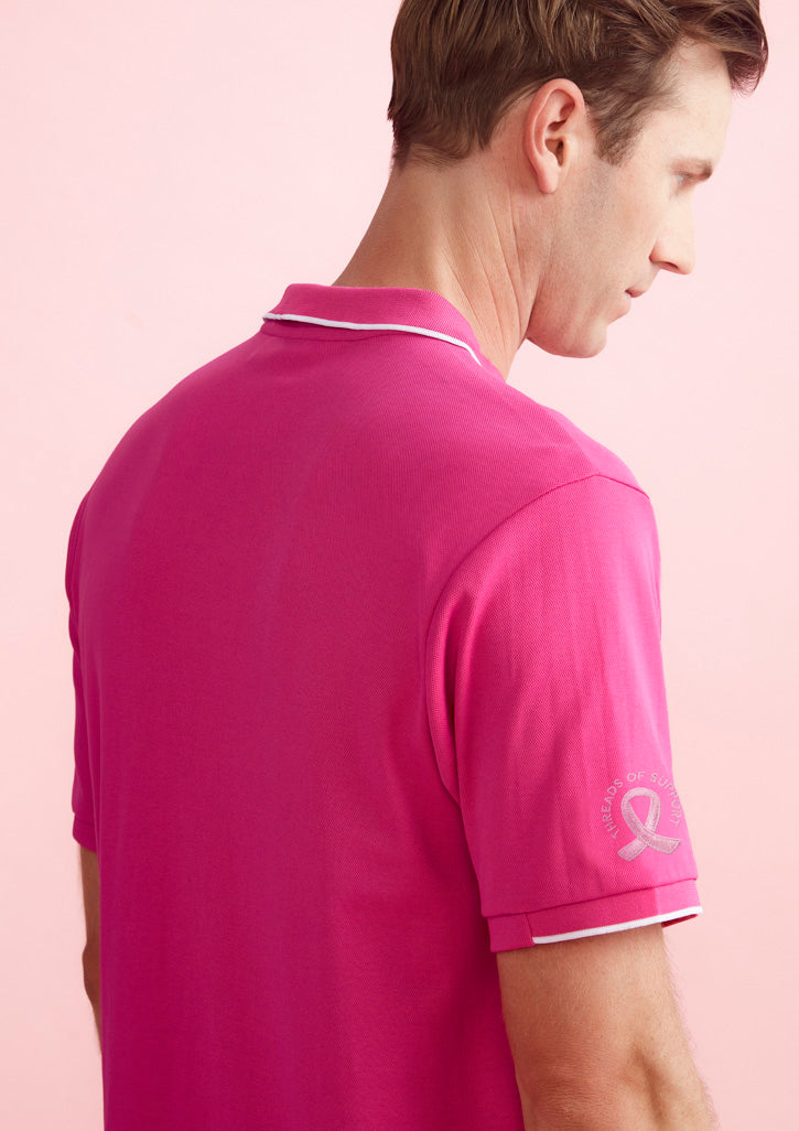 Mens Pink Breast Cancer Foundation Short Sleeve Polo