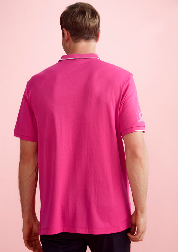 Mens Pink Breast Cancer Foundation Short Sleeve Polo