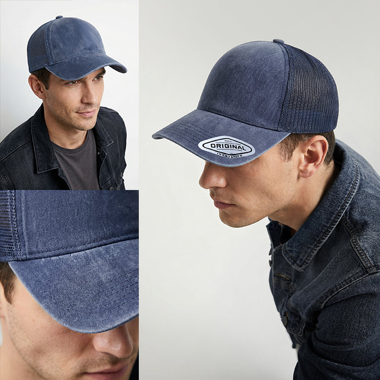 Seamless Front Washed Mesh Cap