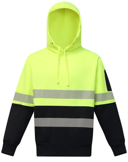 Hi Vis TwoTone Safety Hoodie With Segmented Tapes