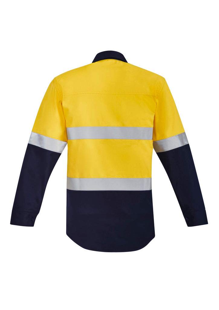 Orange Flame Hi Vis Open Front Spliced Shirt - Hoop Taped (Mens)