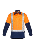 ACTIV EMBROIDERY DESIGNS. UNIFORMS. HI VIS SPLICED INDUSTRIAL SHIRT. MENS.