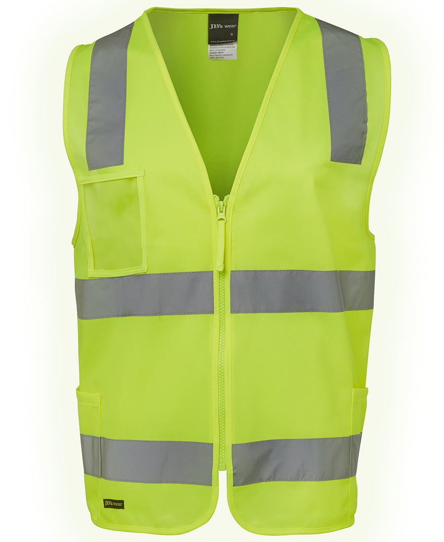 JB'S WEAR, 6DNSZ, Hi Vis D+N Zip Safety Vest