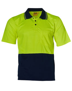 HI Vis Short Sleeve TrueDry Cotton Back Safety Polo (Mens)