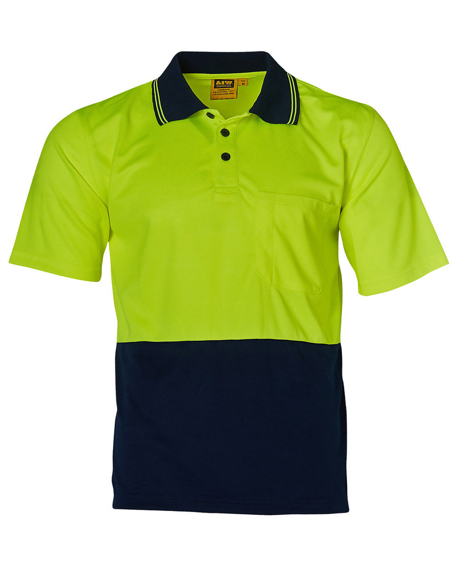 HI Vis Short Sleeve TrueDry Cotton Back Safety Polo (Mens)