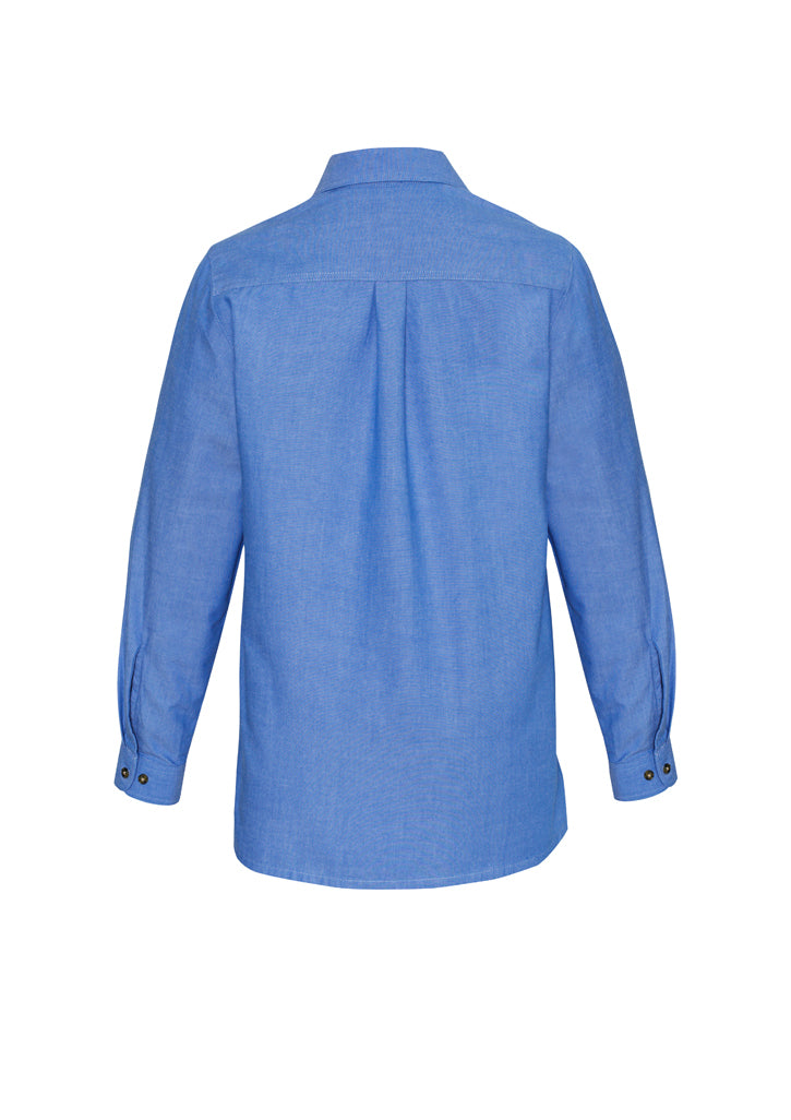 ACTIV EMBROIDERY DESIGNS.UNIFORMS.WORKWEAR.LADIES WRINKLE FREE CHAMBRAY LONG SLEEVE SHIRT