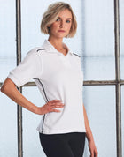 Cambridge Cotton Contrast Piping Short Sleeve Polo (Ladies)