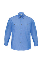 ACTIV EMBROIDERY DESIGNS.UNIFORMS.WORKWEAR.MENS WRINKLE FREE CHAMBRAY LONG SLEEVE SHIRT