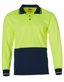 Hi Vis L/S CoolDry Micro-Mesh Safety Polo (Mens)