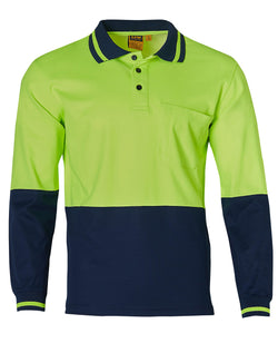 SW11, Hi Vis TrueDry Cotton Back L/S Safety Polo (Mens)