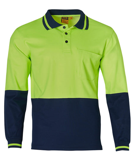 SW11, Hi Vis TrueDry Cotton Back L/S Safety Polo (Mens)