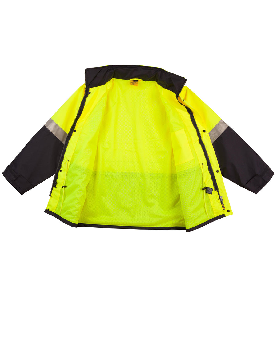 Hi Vis 3 In 1 Rainproof Safety Jacket With Detachable Vest