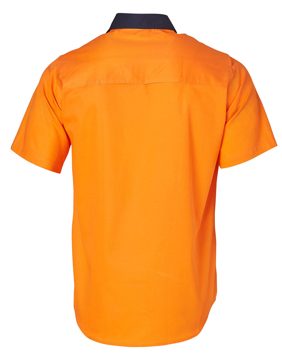 Hi Vis 155gsm Cool-Breeze Cotton Twill S/S Shirt (Mens)