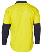 Hi Vis 155gsm Cool-Breeze Cotton Twill L/S Shirt (Mens)