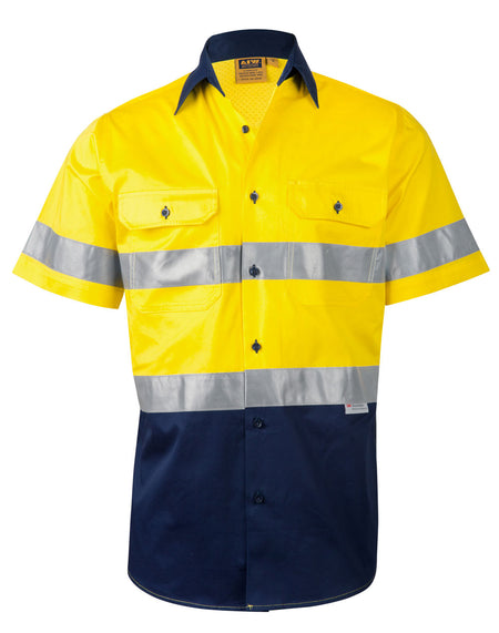 SW59, Hi Vis Cool-Breeze Cotton Twill S/S Shirt With 3M Tape (Mens)
