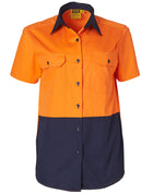 Hi Vis Cool-Breeze Cotton Twill Safety S/S Shirt (Ladies)