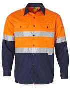 Hi Vis 190gsm Cotton Drill Safety L/S Shirt with Reflective 3M Tapes (Mens)