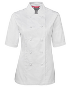 ACTIV EMBROIDERY DESIGNS. UNIFORMS. SHORT SLEEVE CHEF'S JACKET. LADIES.