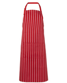ACTIV EMBROIDERY DESIGNS. UNIFORMS. BIB STRIPED APRON WITH POCKET.