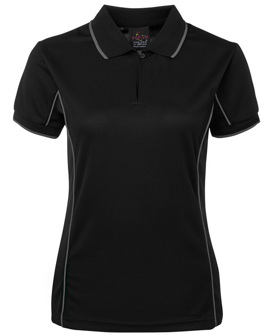 ACTIV EMBROIDERY DESIGNS. UNIFORMS. SHORT SLEEVE PIPING POLO. LADIES.