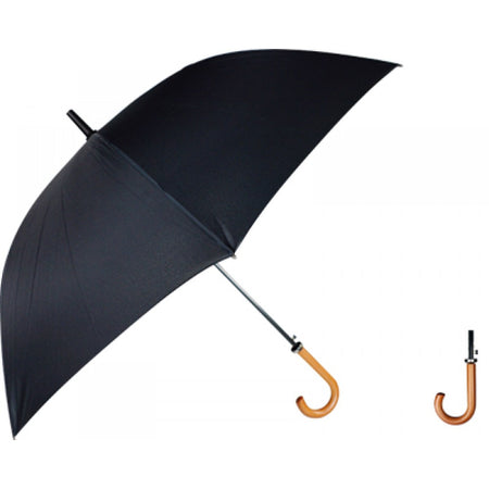Curved Handle Umbrella (All Black)