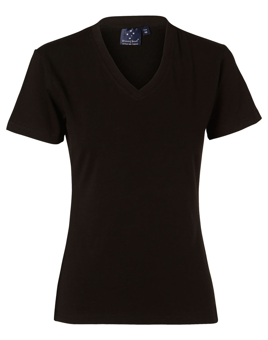 Stretch Ladies' V-Neck Short Sleeve Tee