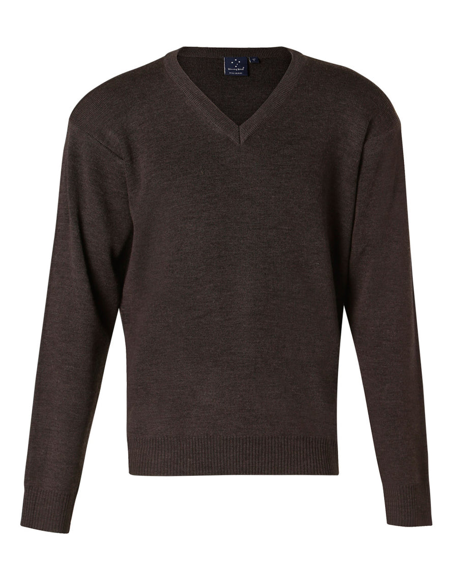 Unisex Wool/ Acrylic V-Neck Jumper