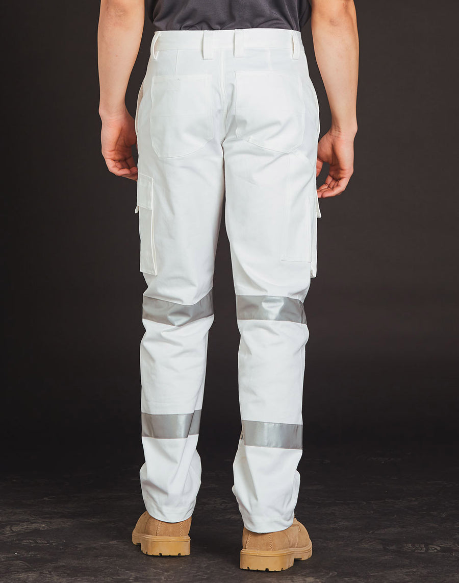 White Safety Pants With Biomotion Tape Configuration