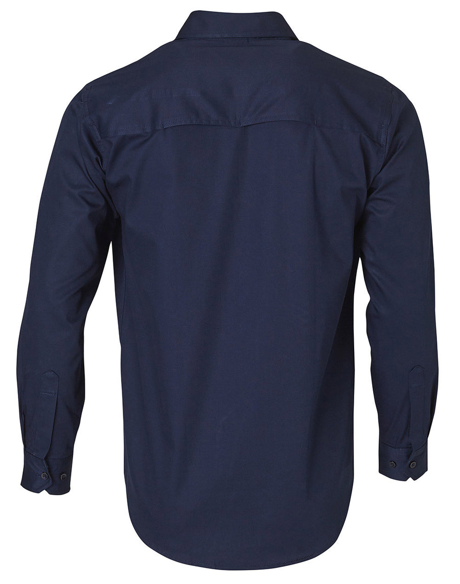 155gsm Cool-Breeze Cotton Long Sleeve Cotton Work Shirt (Mens)