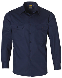 155gsm Cool-Breeze Cotton Long Sleeve Cotton Work Shirt 