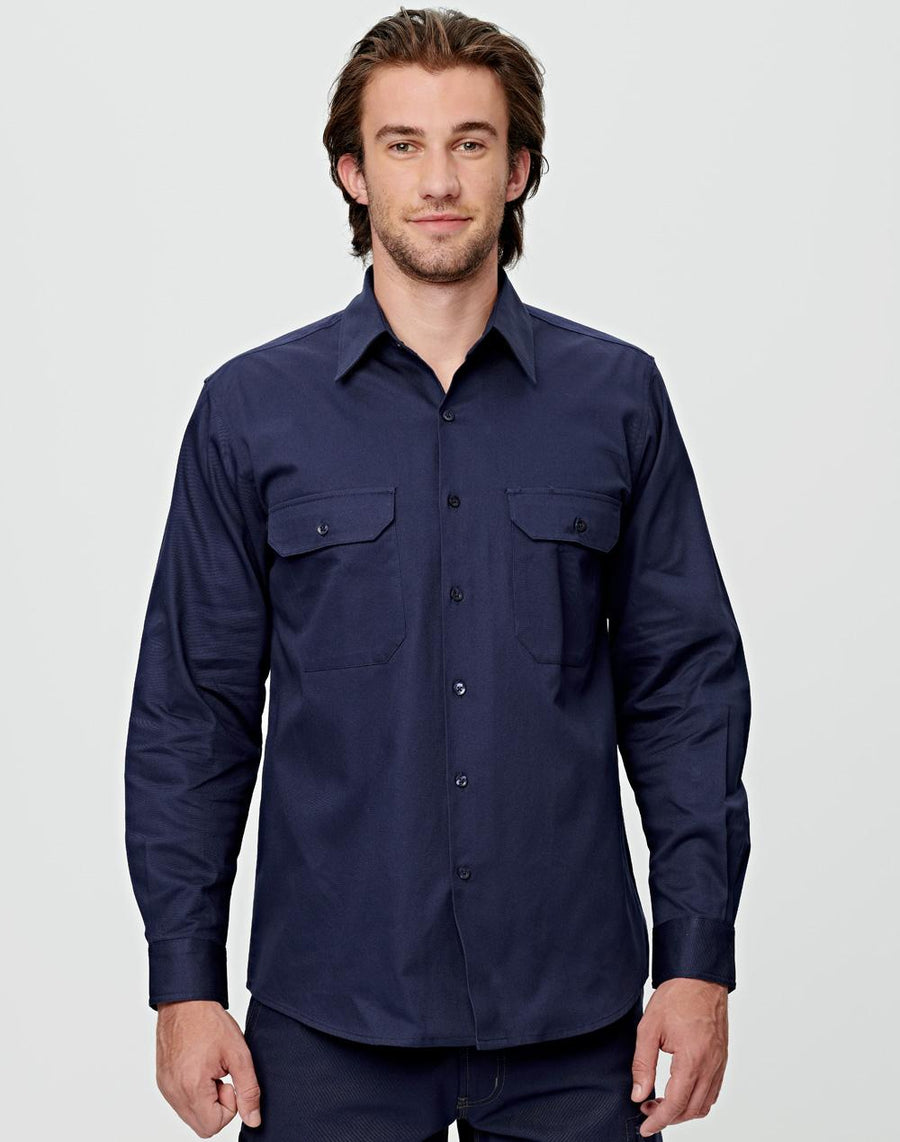 190gsm Cotton Drill Long Sleeve Work Shirt (Mens)