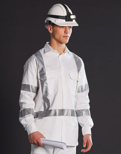 White Safety Shirt With X Back Biomotion Tape Configuration