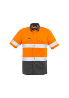 ACTIV EMBROIDERY DESIGNS. UNIFORMS. RUGGED COOLING TAPED HI VIS SPLICED SHORT SLEEVE MENS.