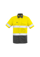 ACTIV EMBROIDERY DESIGNS. UNIFORMS. RUGGED COOLING TAPED HI VIS SPLICED SHORT SLEEVE MENS.